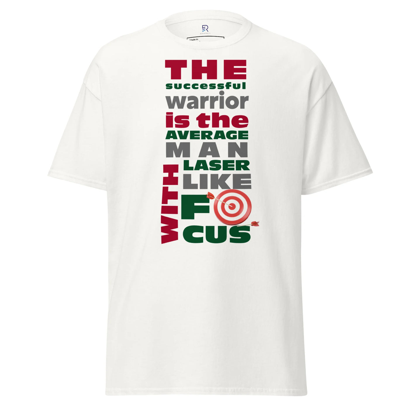 Men's Classic White Tee - Laser-Like Focus