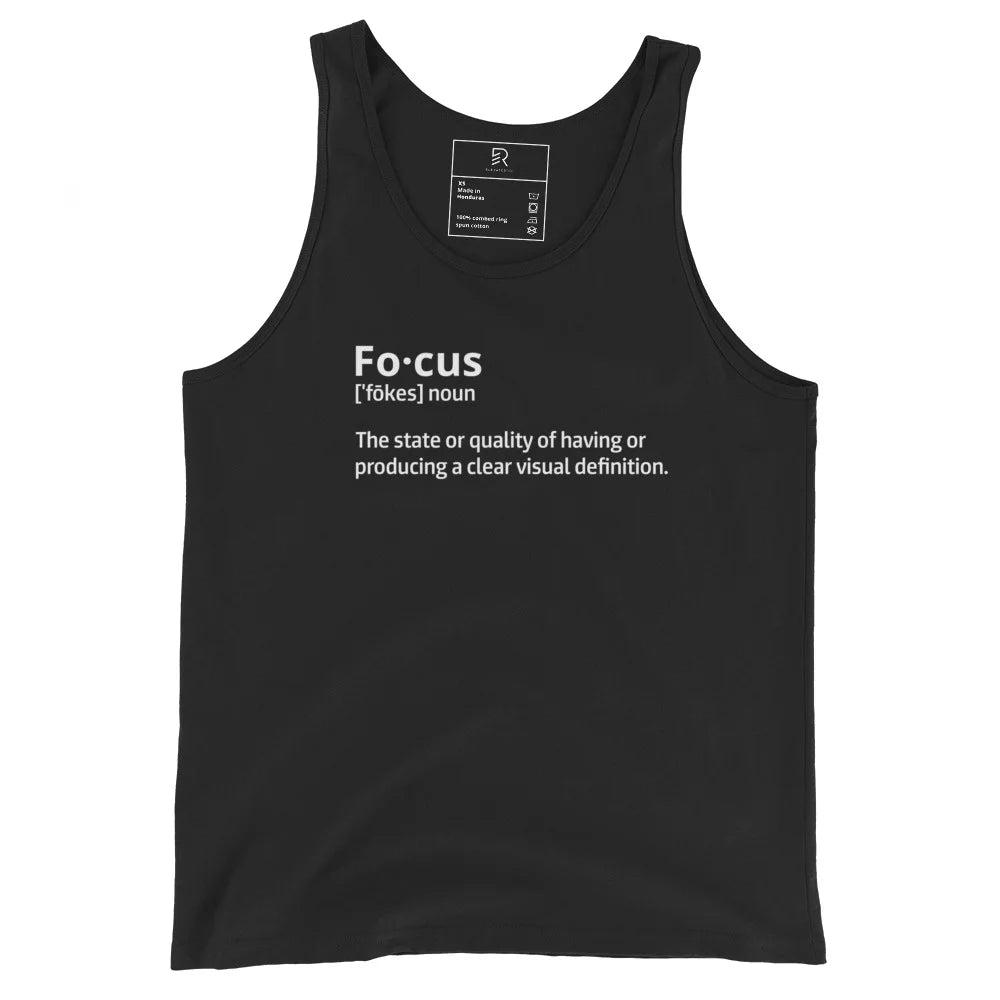 Men's Staple Black Tank Top - Focus