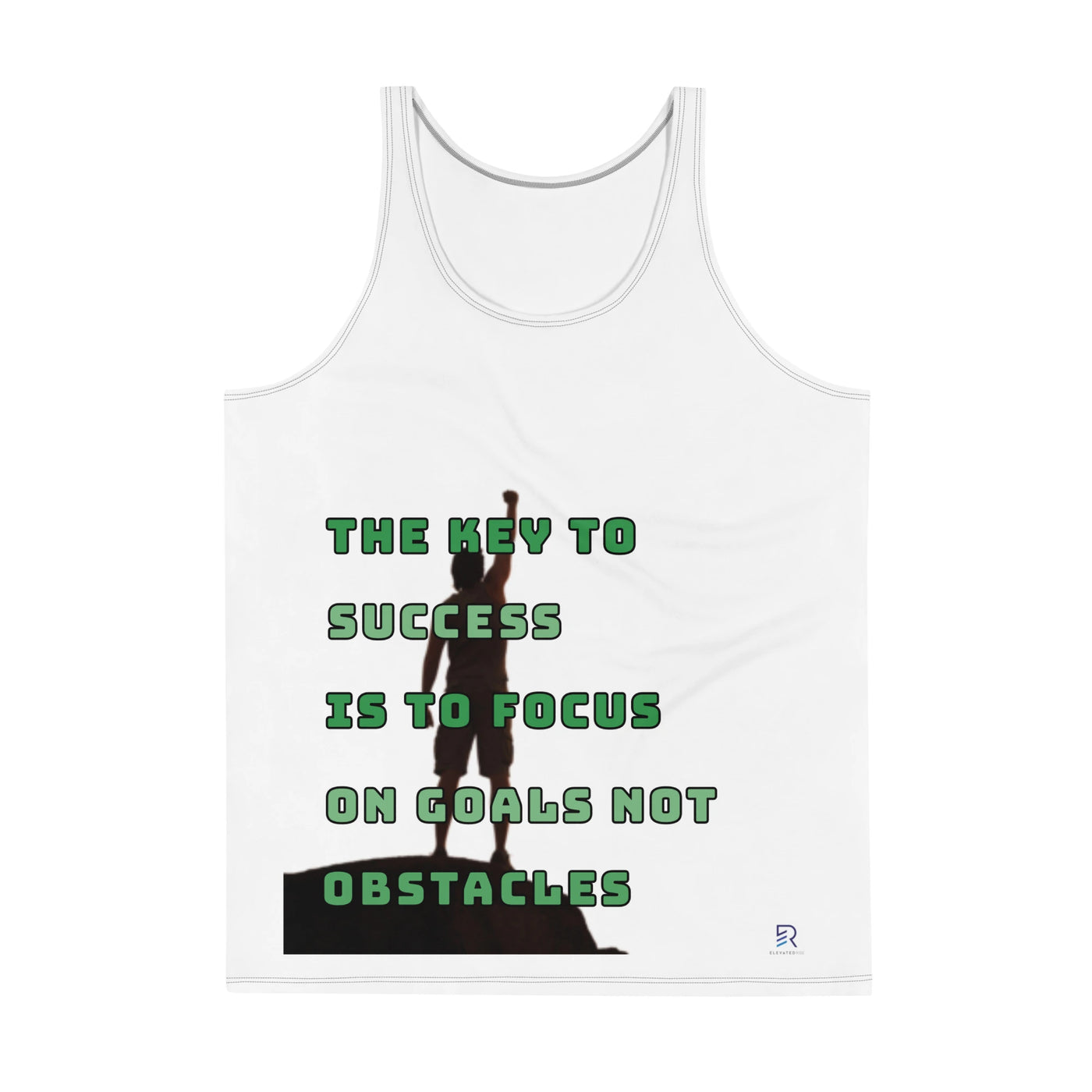 Men's White Tank Top - Focus On Goals