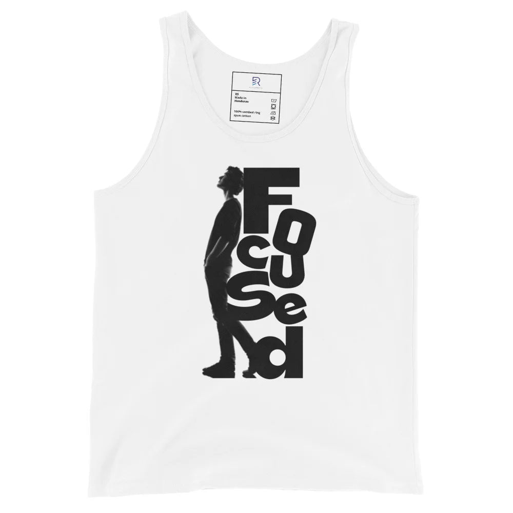 Women's Staple White Tank Top - Focused