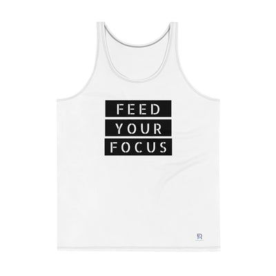 Men's White Tank Top - Feed Your Focus