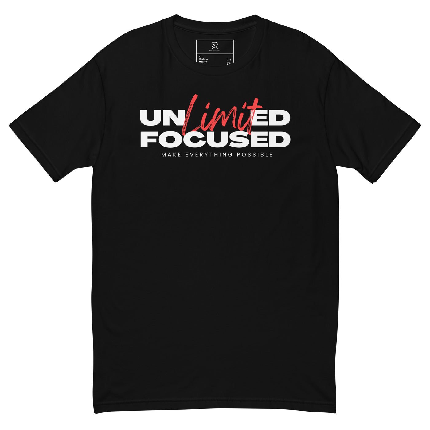 Men's Fitted Black T-shirt - Unlimited Focus