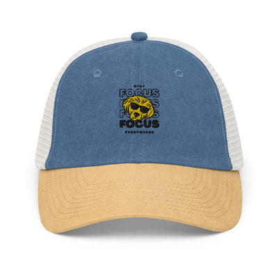 Pigment-Dyed Royal and Mustard Cap - Focus Everywhere