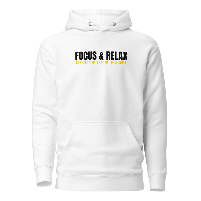 Women’s White Hoodie - Focus and Relax