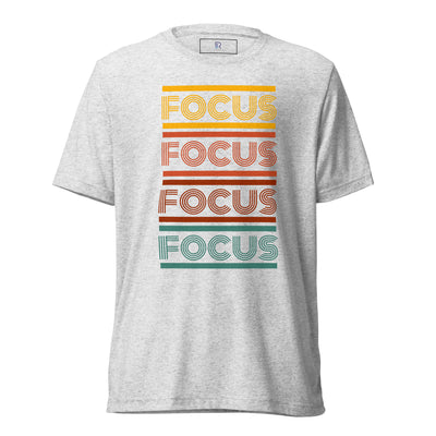 Men's White Fleck Tri-Blend T-Shirt - Focus