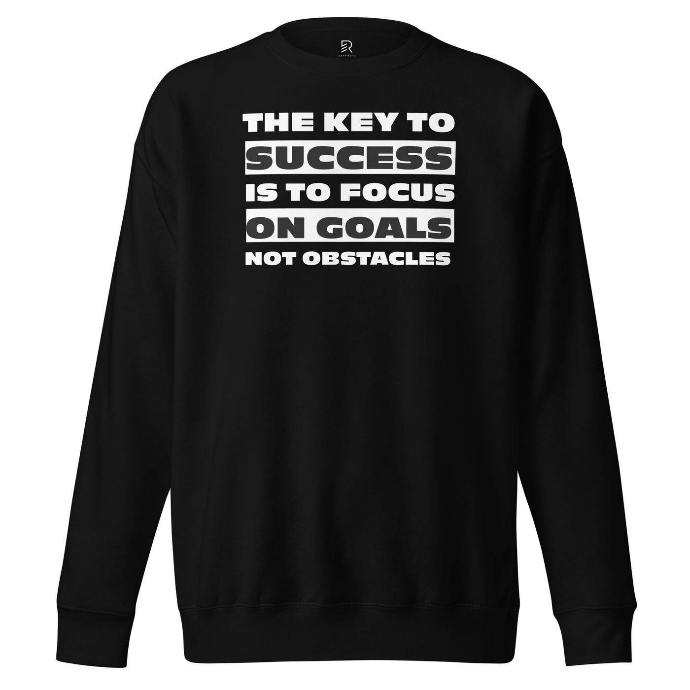 Women's Premium Black Sweatshirt - Focus on Goals