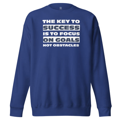 Women's Premium Royal Blue Sweatshirt - Focus on Goals