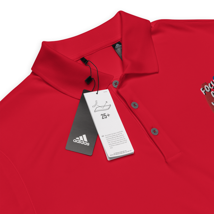 Adidas Performance Embroidered Red Polo Shirt - Focus On Your Goals