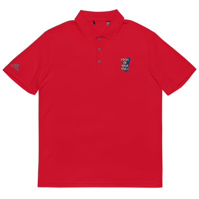 Adidas Performance Embroidered Red Polo Shirt - Focus On Your Goals